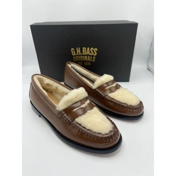 GH Bass Whitney Shearling Whiskey Loafer Flats Slip On Weejuns Various Sizes - Picture 2 of 13